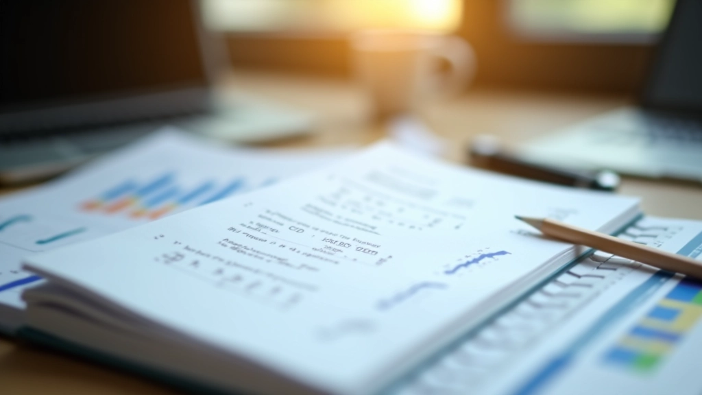 Nahaufnahme eines Notizbuchs mit Diagrammen und Berechnungen, Bleistift und Lineal auf dem Schreibtisch, analytische Arbeitsumgebung mit natürlichem Licht